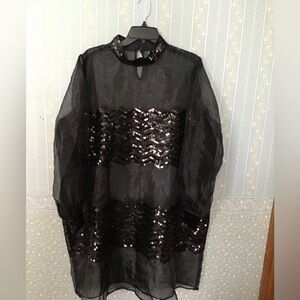 ModCloth Black Sequin Sheer NWT